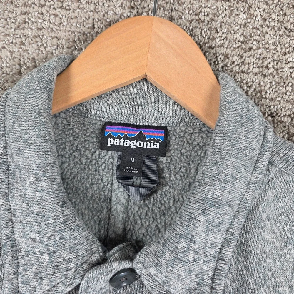 Patagonia Better Sweater Shirt Jacket Mens Medium Gray Full Button Fleece Coat